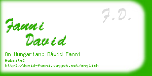 fanni david business card