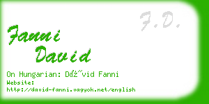 fanni david business card